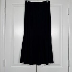 Vintage IONA Silk Black Maxi Skirt Sz Large Minimalist Quiet Luxury Capsule